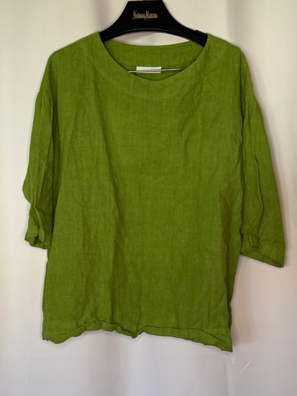 Bryn Walker Vivid Green Linen Top
